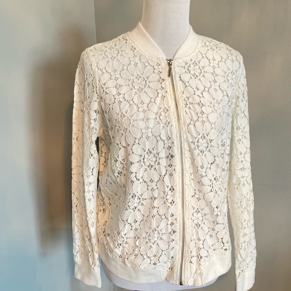 Floral zip up bomber jacket